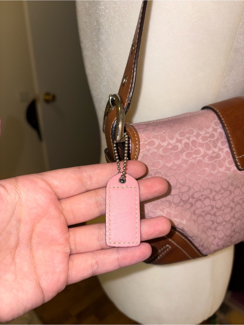 RARE Light Pink Brown Leather Coach SoHo Bag - Picture 5 of 5